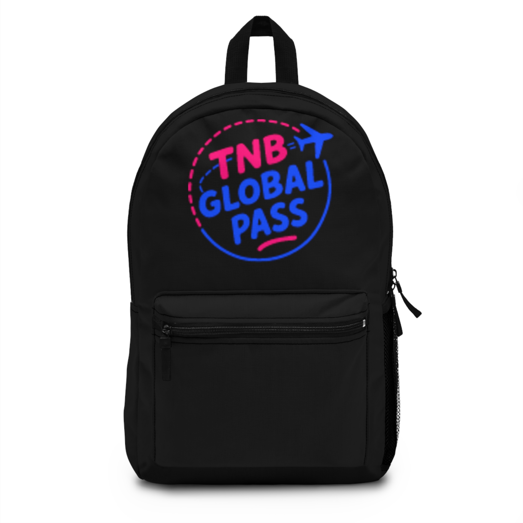 TNB Global Pass Backpack — Travel Backpack with Neon Passport Logo